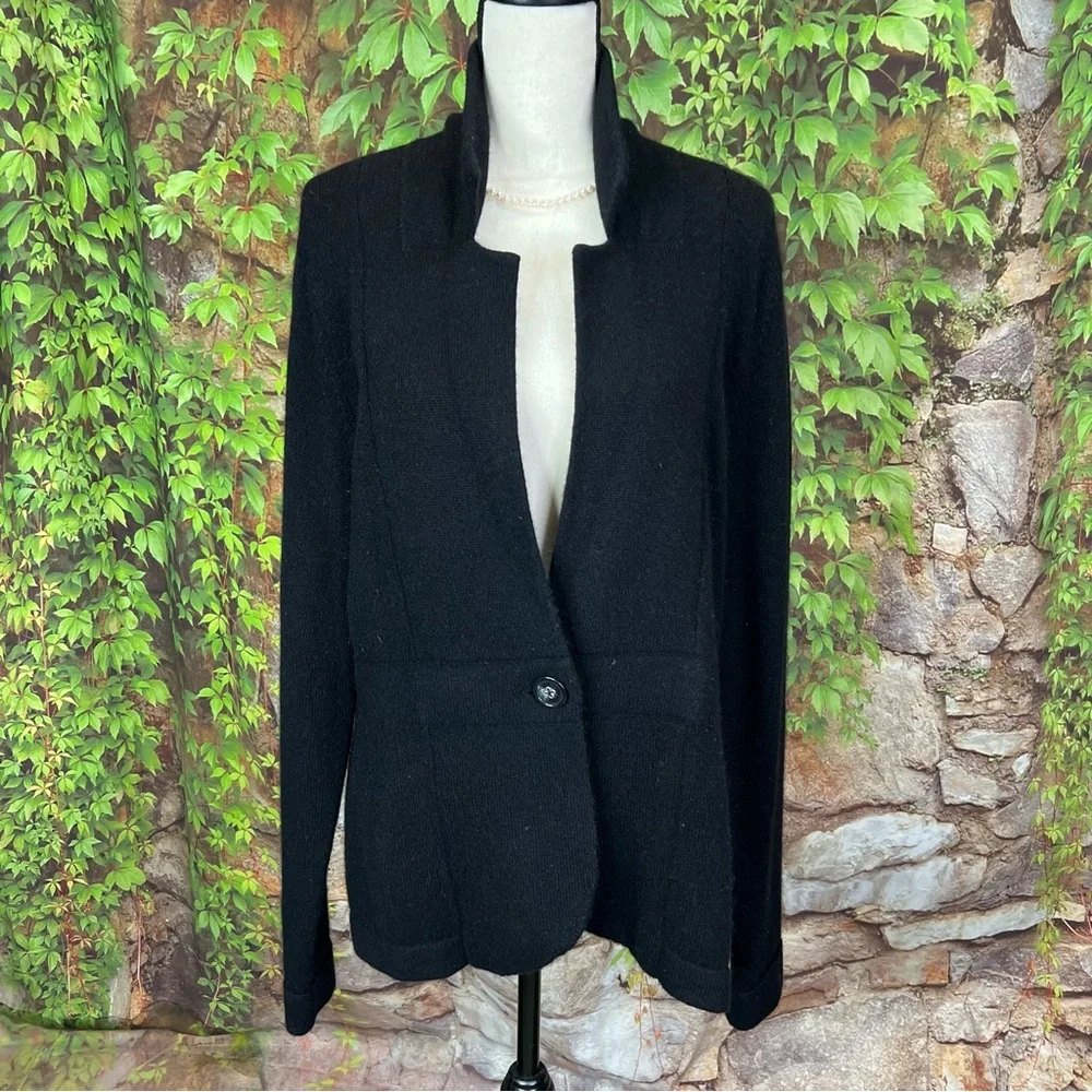 NEIMAN MARCUS Black Cashmere Swacket, XL